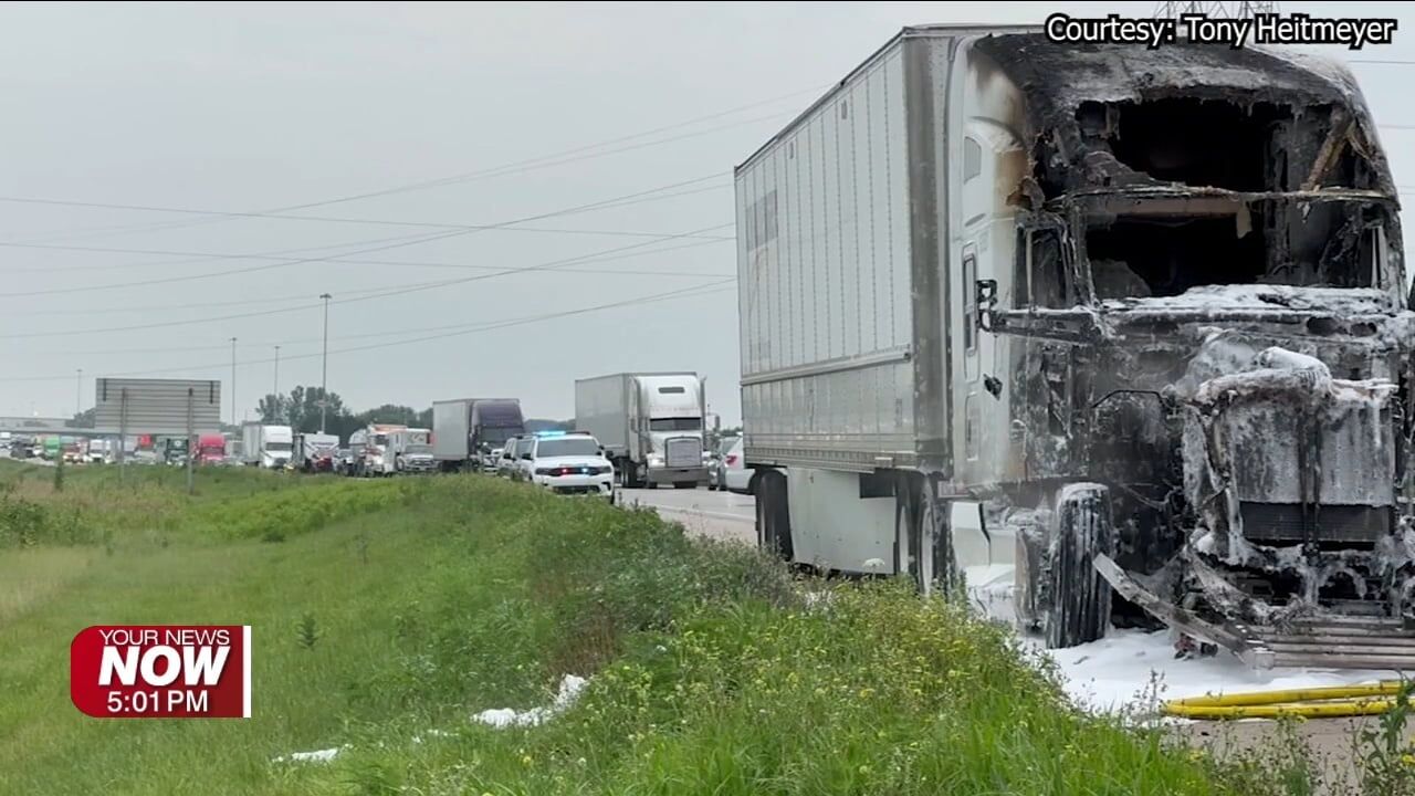 Semi fire causes traffic delays on I-75 in Shelby County